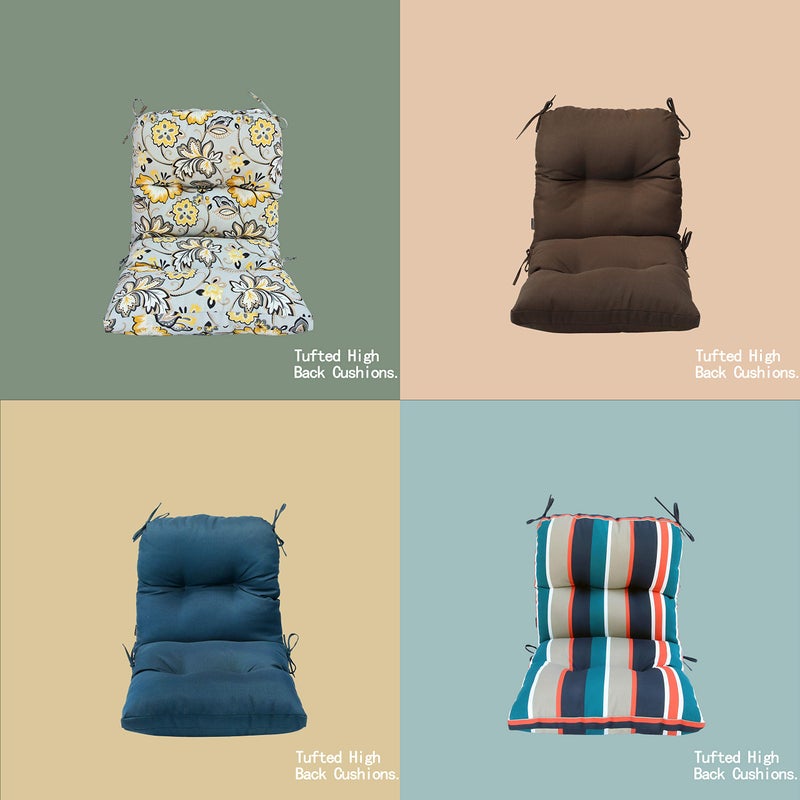 BOSSIMA Outdoor Chair Cushions, Fade Resistant Replacement Tufted Cushion for Patio Dining Chair, Set of 2, Teal Blue - Image 5